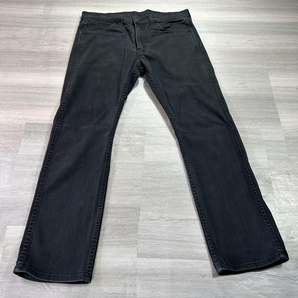 Levis 513 Jeans Mens 32x30 Black Slim Straight Stretch Denim Dark Wash Pants